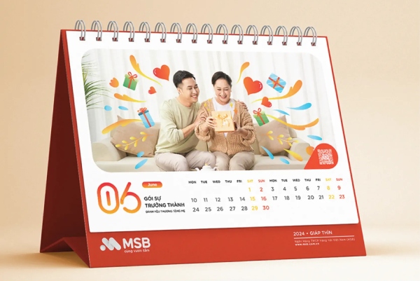 In Hoa Long nhận thiết kế và in ấn lịch để bàn đứng msb