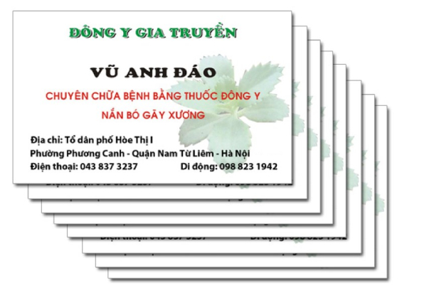 In Hoa Long nhận thiết kế và in ấn Mẫu Card Visit Đông Y số lượng nhiều