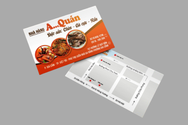 In Hoa Long nhận thiết kế và in ấn mẫu card visit nhà hàng chuyên nghiệp
