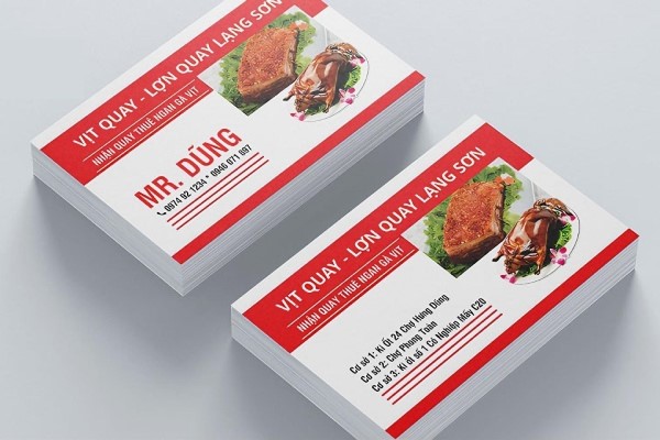 In Hoa Long nhanajt hiết kế và in ấn mẫu card visit nhà hàng đẹp