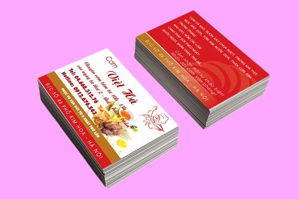 In Hoa Long nhận thiết kế và in ấn mẫu card visit nhà hàng số lượng ít