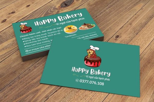 Mẫu card visit tiệm bánh giá rẻ, thiết kế theo yêu cầu