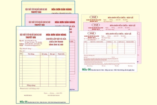 In Hoa Long nhận thiết kế và in ấn mẫu hóa đơn bán lẻ số lượng ít