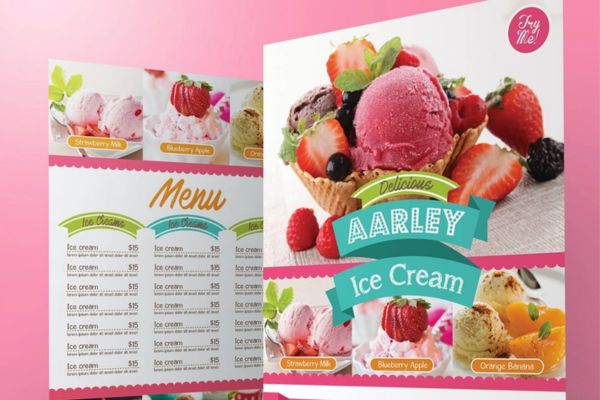 Mẫu menu quán kem giá rẻ, chất lượng cao tại Hà Nội
