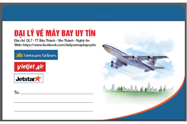 Mẫu in phong bì phòng vé máy bay đẹp mắt