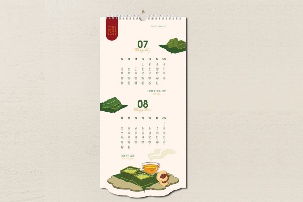 Mẫu lịch 7 tờ đẹp sáng tạo