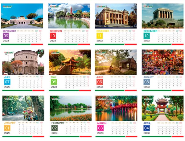 In Hoa Long nhận thiết kế và in ấn Mẫu lịch tết ngành du lịch ảnh chụp