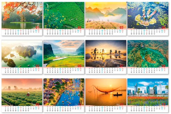 In Hoa Long nhận thiết kế và in ấn mẫu lịch tết ngành du lịch cao cấp