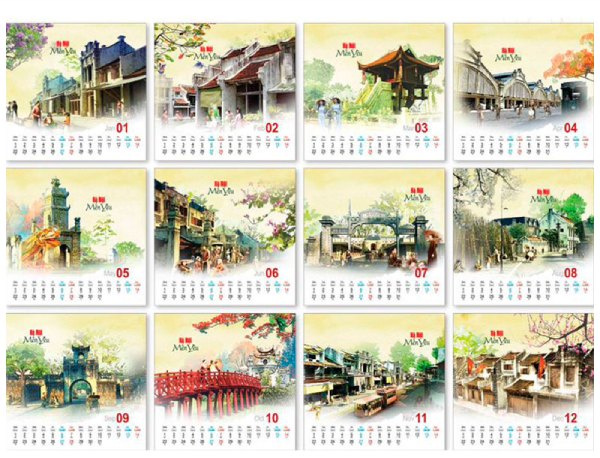 In Hoa Long nhận thiết kế và in ấn Mẫu lịch tết ngành du lịch Hà Nội