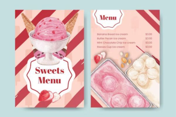 Mẫu menu quán kem giá rẻ, chất lượng cao tại Hà Nội
