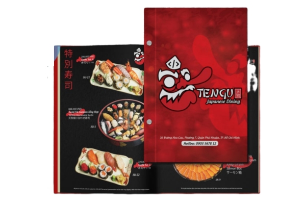 Mẫu menu quán Nhật ấn tượng