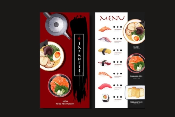 Mẫu menu quán Nhật đẹp đậm chất thiền