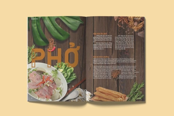 Mẫu menu quán phở thiết kế đẹp mắt
