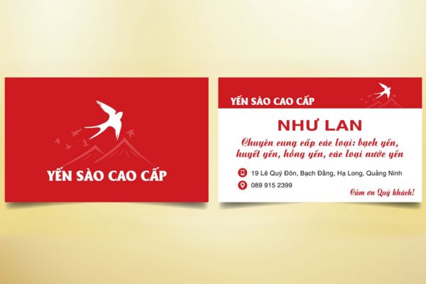 Mẫu card visit yến sào giá rẻ, thiết kế theo yêu cầu