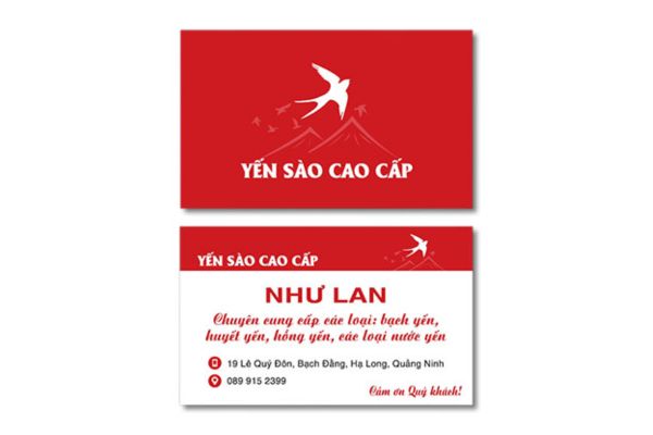 Mẫu card visit yến sào giá rẻ, thiết kế theo yêu cầu
