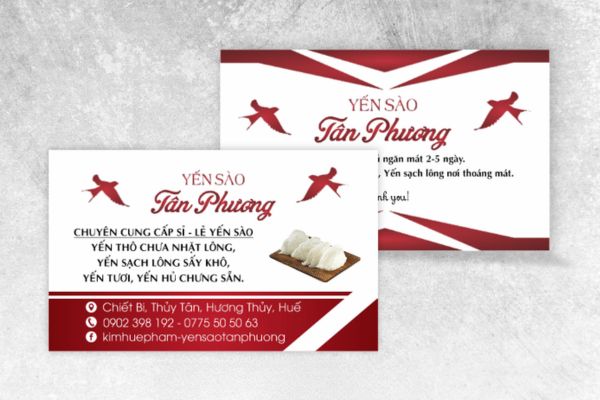 Mẫu card visit yến sào giá rẻ, thiết kế theo yêu cầu