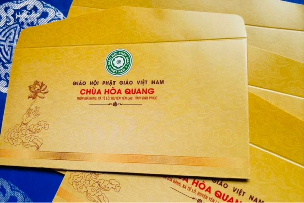 Mẫu phong bì Phật Giáo hình hoa sen