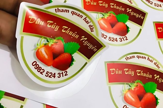 Mẫu tem dán trái cây đẹp, thiết kế theo yêu cầu