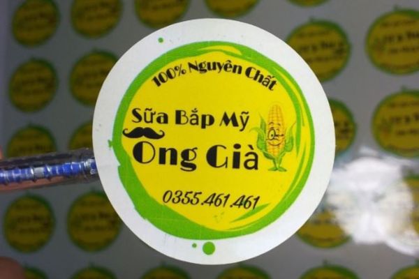 Mẫu tem nhãn sữa bắp giá rẻ, thiết kế theo yêu cầu