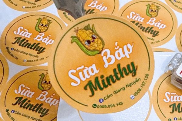 Mẫu tem nhãn sữa bắp giá rẻ, thiết kế theo yêu cầu
