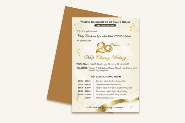 Mẫu thiệp mời dự tiệc đẹp mắt