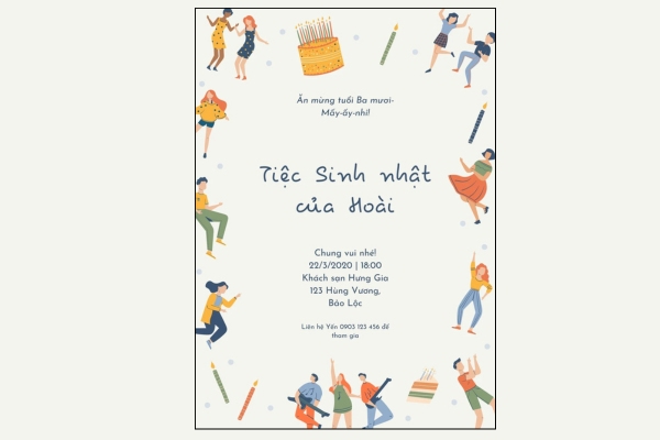 Mẫu thiệp mời dự tiệc sinh nhật sáng tạo