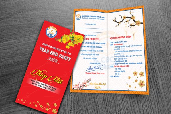 Mẫu thiệp mời tất niên giá rẻ, chất lượng cao tại Hà Nội
