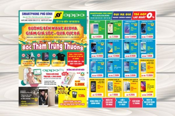 Mẫu tờ rơi điện máy xanh theo yêu cầu tại Hoa Long