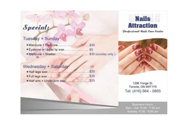 Mẫu tờ rơi nail giá rẻ, thiết kế theo yêu cầu tại Hà Nội