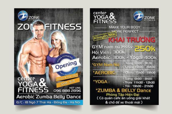 Mẫu tờ rơi phòng gym đẹp, giá rẻ tại Hà Nội