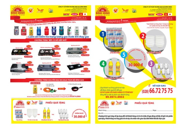 In Hoa Long nhận thiết kế và in ấn mẫu tờ rơi quảng cáo gas chất lượng