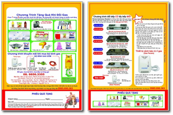 In Hoa Long nhận thiết kế và in ấn mẫu tờ rơi quảng cáo gas số lượng ít