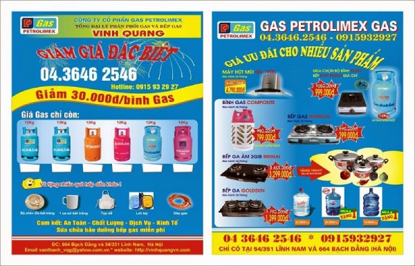 IN Hoa Long nhận thiết kế và in ấn mẫu tờ rơi quảng cáo gas số lượng nhiều