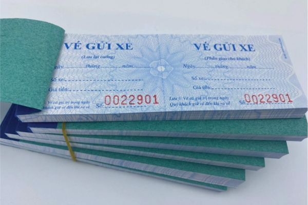 Mẫu vé gửi xe chất lượng cao tại Hà Nội