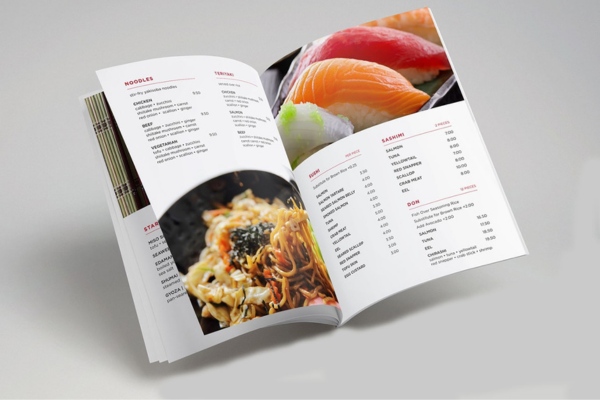 Mẫu catalogue nhà hàng đẹp mắt, ấn tượng