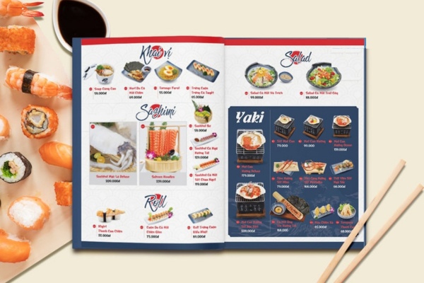 mẫu menu quán Nhật đẹp, tinh tế & Đậm chất thiền