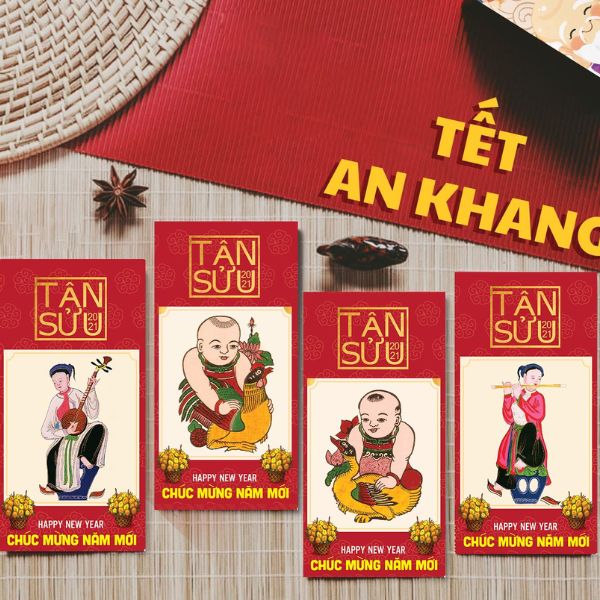 In bao lì xì Tranh Đông Hồ giá rẻ, chất lượng cao tại Hà Nội