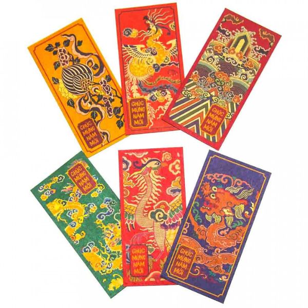 Bộ lì xì Tết hoa văn Đại Việt đẹp, chất lượng cao