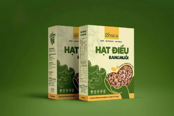 Mẫu hộp giấy đựng hạt điều giá rẻ, chất lượng cao