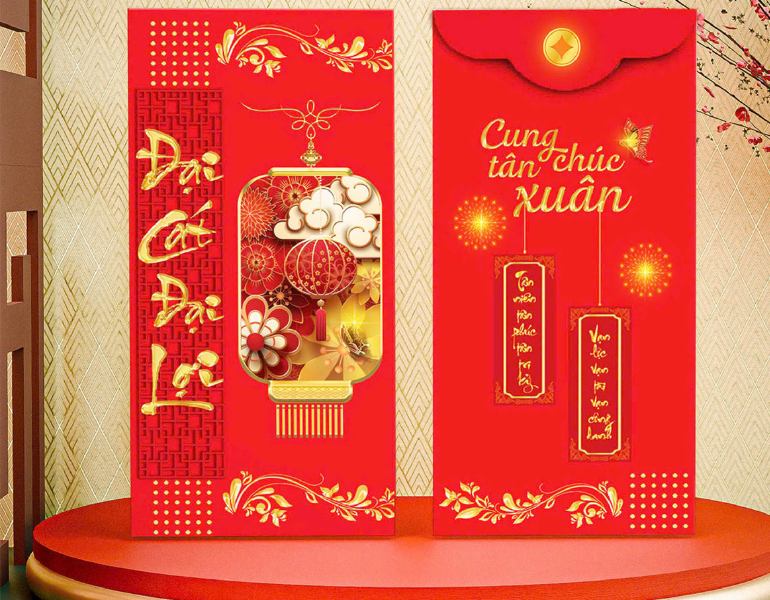 In bao lì xì Đại Cát Đại Lợi đẹp mắt, độc đáo