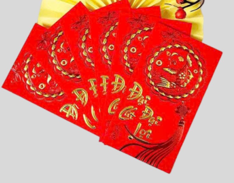 In bao lì xì Đại Cát Đại Lợi ép kim sang trọng