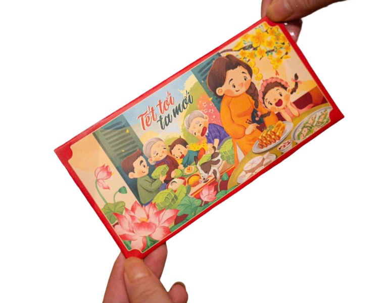 In bao lì xì gia đình cách điệu