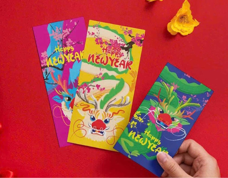 In bao lì xì tiếng anh Happy new year