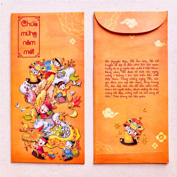 In bộ lì xì Tết cổ tích giá rẻ, thiết kế theo yêu cầu