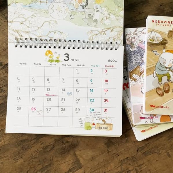 Lịch để bàn thị trấn mèo tại Hà Nội