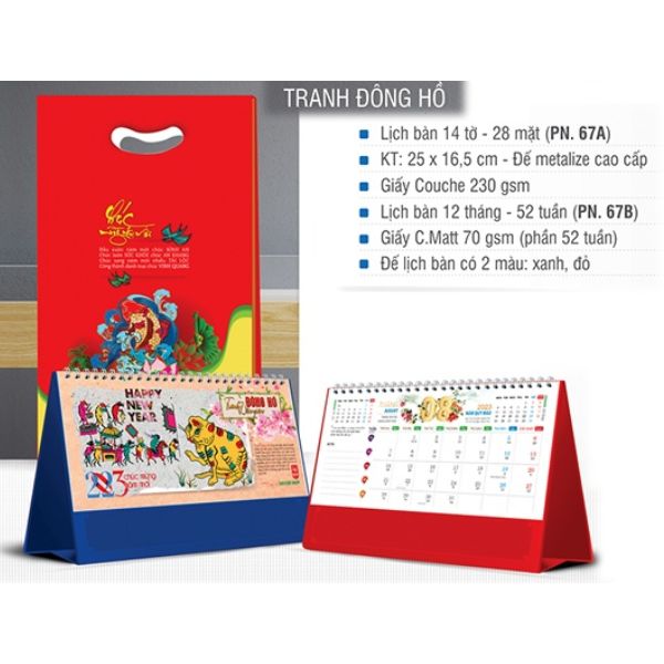 In lịch để bàn Tranh Đông Hồ giá rẻ, chất lượng cao