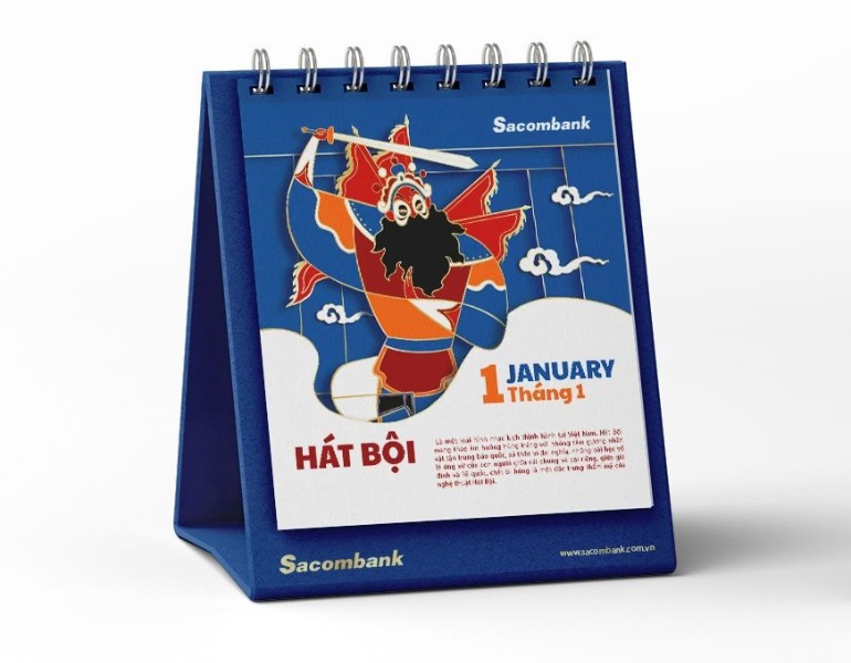 In lịch để bàn vuông cho doanh nghiệp