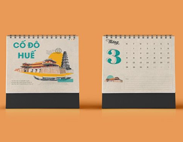 In lịch để bàn vuông giá xưởng