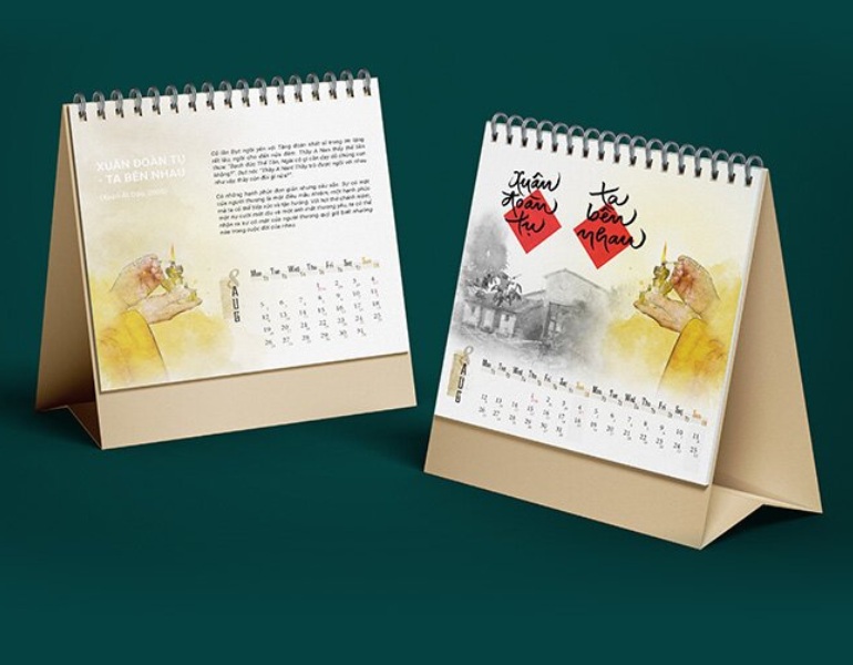 In lịch thư pháp để bàn