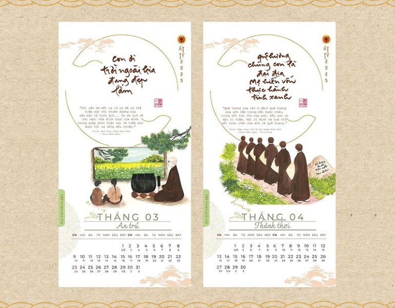 In lịch thư pháp ý nghĩa